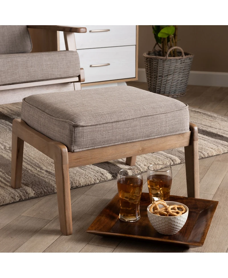 Furniture Sigrid Mid-Century Modern Upholstered Ottoman