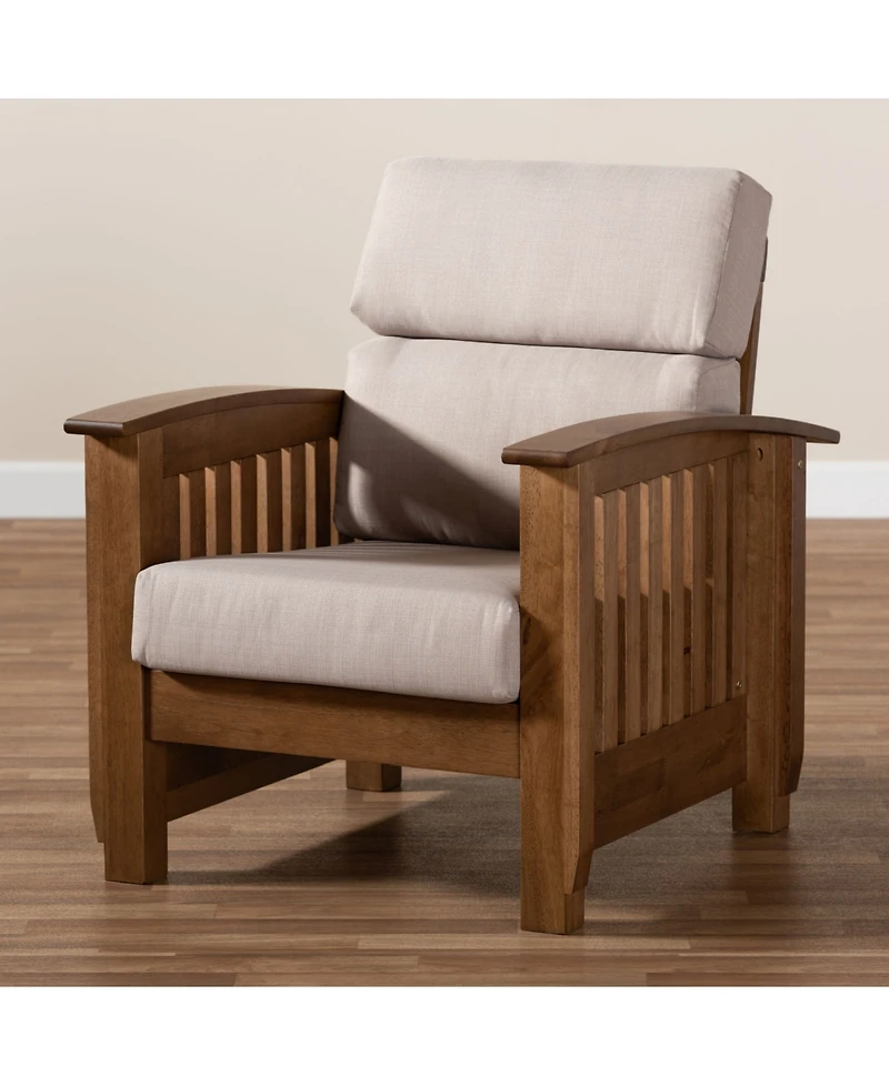 Furniture Charlotte Modern Classic Mission Style Upholstered 1 Seater Lounge Chair