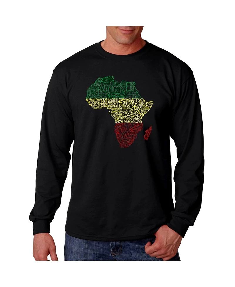 La Pop Art Men's Word - Countries Africa Long Sleeve T-Shirt