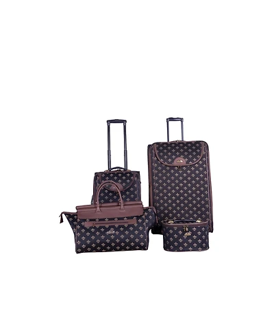 American Flyer Fleur De Lis 4 Piece Luggage Set