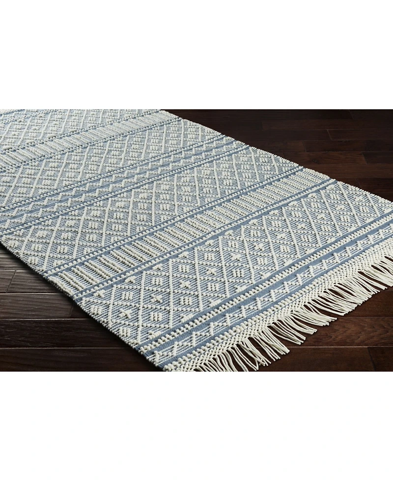 Closeout! Livabliss Farmhouse Tassels Fts-2301 Denim 2'6" x 8' Runner Area Rug