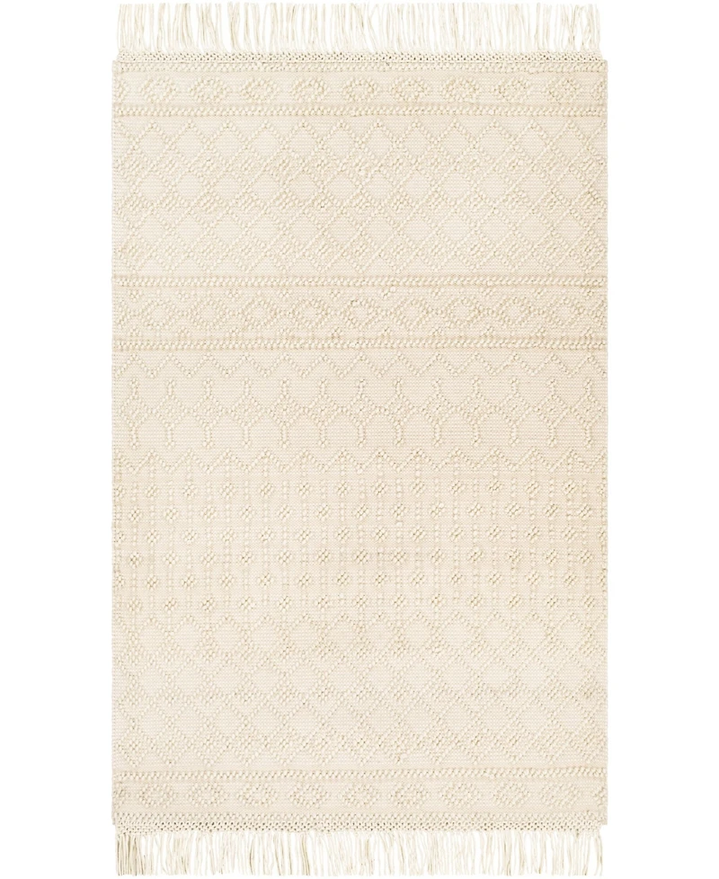 Livabliss Farmhouse Tassels Fts-2305 White 5' x 7'6" Area Rug