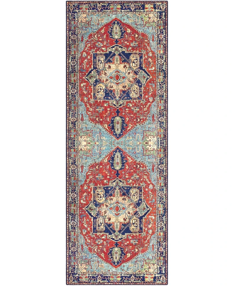 Livabliss Iris Irs- Red 2'6" x 7'6" Runner Area Rug