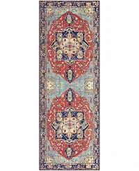 Livabliss Iris Irs- Red 2'6" x 7'6" Runner Area Rug