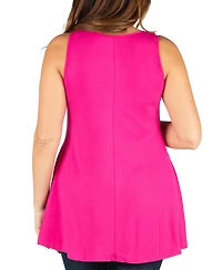 24seven Comfort Apparel Plus Sleeveless Tunic Tank Top