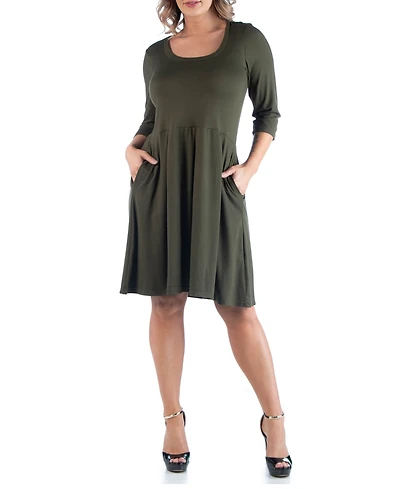 Women's Plus Fit and Flare Dress