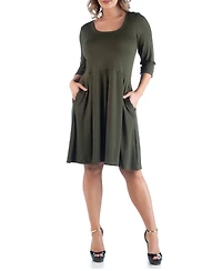 Women's Plus Fit and Flare Dress
