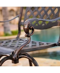 Noble House Cobb Outdoor Cast Barstool, Set of 2