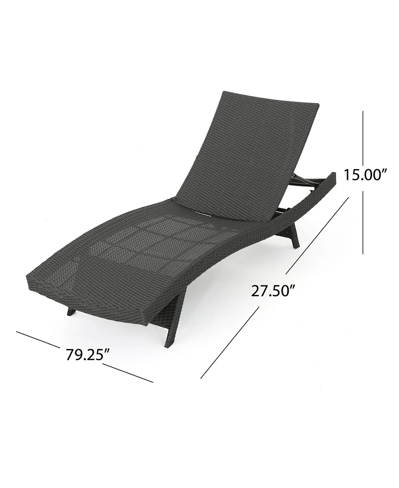 Noble House Salem Outdoor Chaise Lounge with Cushion