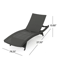 Noble House Salem Outdoor Chaise Lounge with Cushion