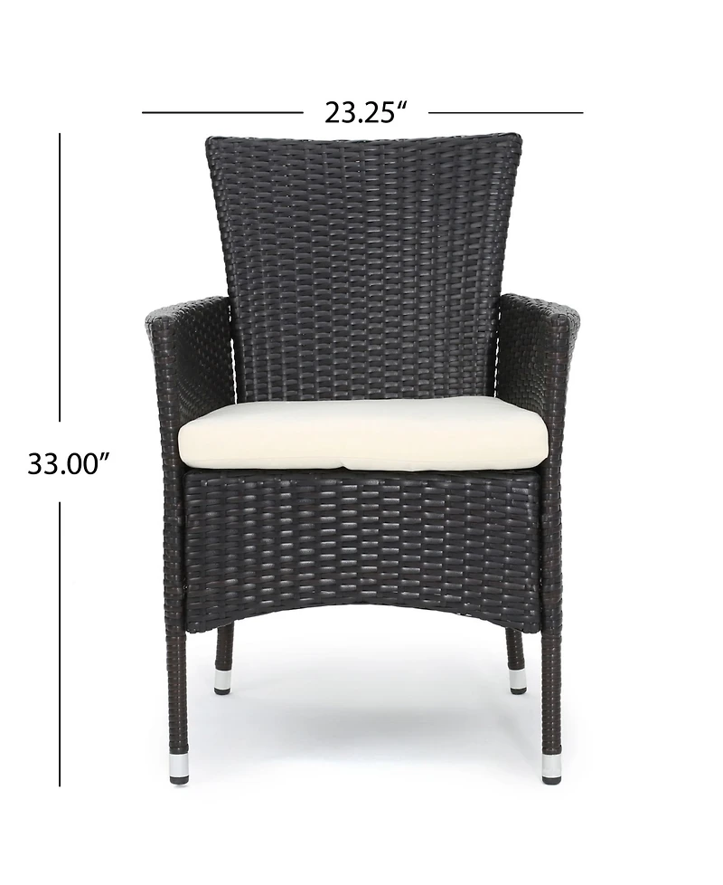 Noble House Malaga Outdoor 3 Piece Bistro Set with Cushions
