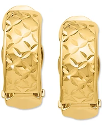 Textured Crisscross Clip-On Half Hoop Earrings in 14k Gold