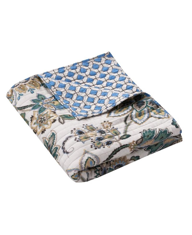 Levtex Palladium Jacobean Floral Reversible Quilted Throw, 50" x 60"