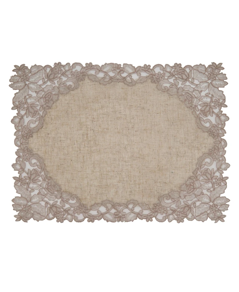 Saro Lifestyle Embroidered Lace Napkin Placemat Set of 2