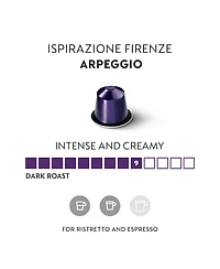 Nespresso Capsules OriginalLine, Ispirazione Firenze Arpeggio, Dark Roast Espresso Coffee, 50-Count Espresso Pods, Brews 1.35 oz