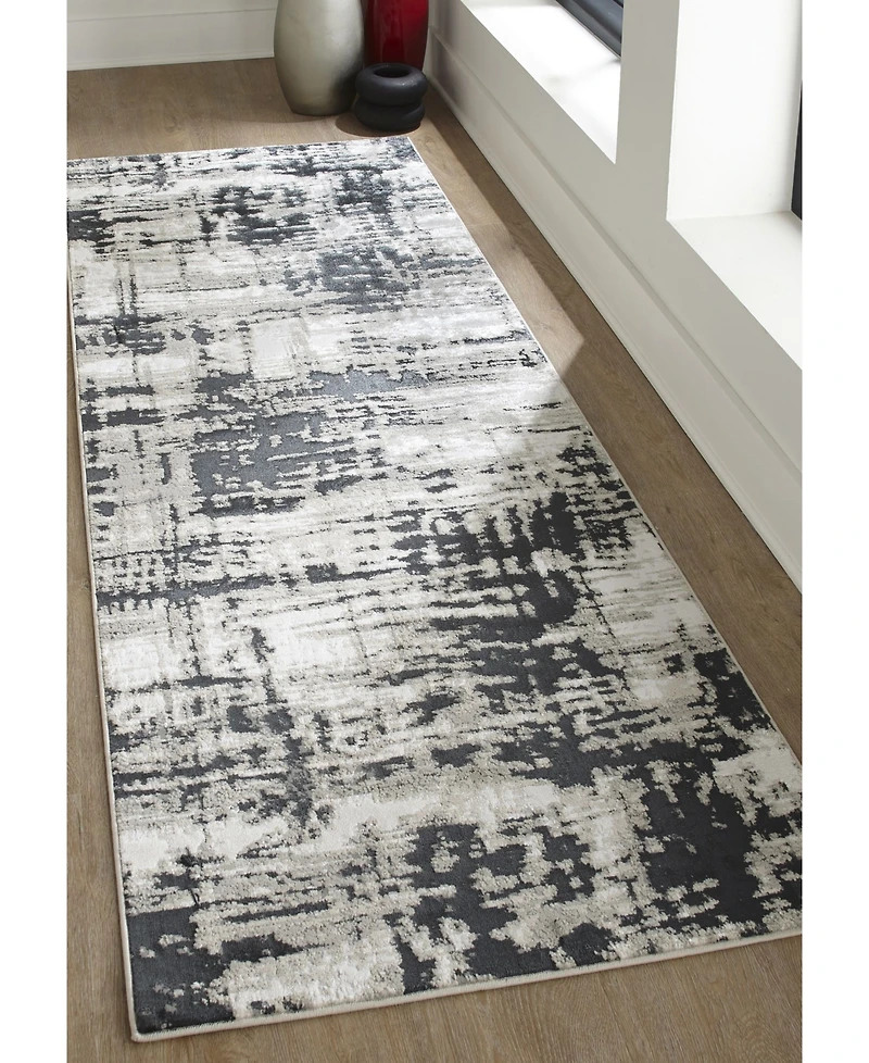Feizy Micah R3339 Black 2'10" x 7'10" Runner Rug
