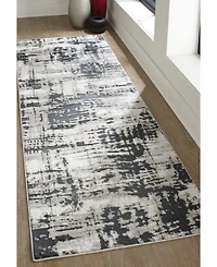 Feizy Micah R3339 Black 2'10" x 7'10" Runner Rug