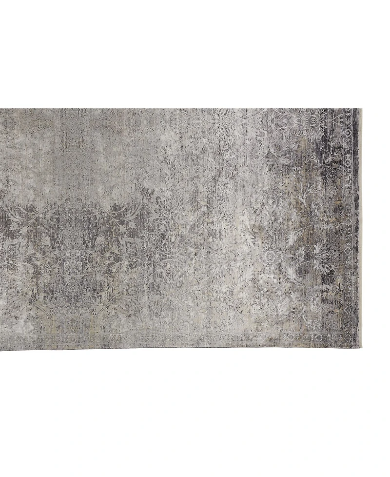 Feizy Sarrant R3963 Charcoal 4' x 5'3" Area Rug