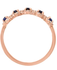 Lali Jewels Sapphire (1/3 ct. t.w.) & Diamond (1/6 Cluster Band 14k Rose Gold or White