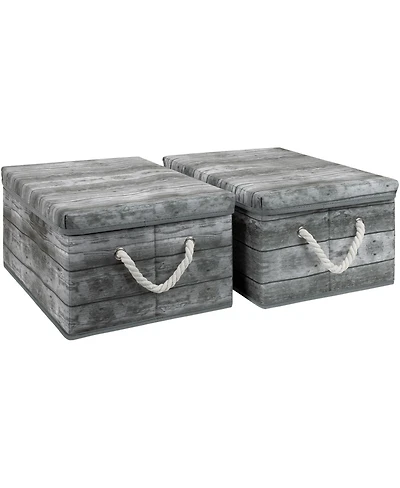 Sorbus 2-Pack Rustic Wood Pattern Storage Box Set