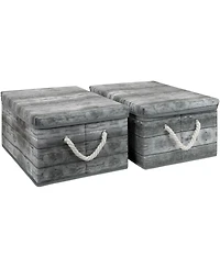 Sorbus 2-Pack Rustic Wood Pattern Storage Box Set
