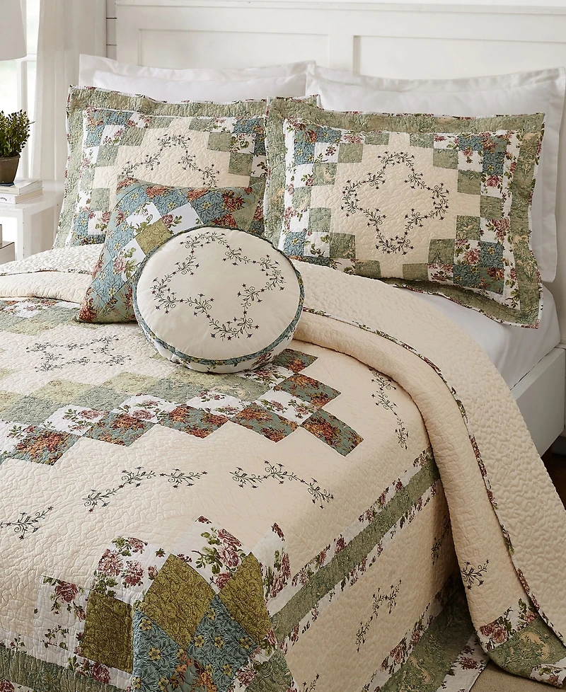Modern Heirloom Olivia Embroidered Decorative Pillow, 14" Round