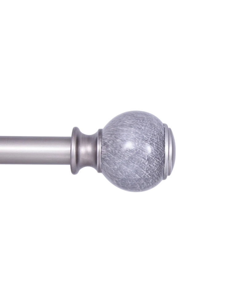 Kenney Noah 1" Premium Decorative Window Curtain Rod 36-66" Pewter