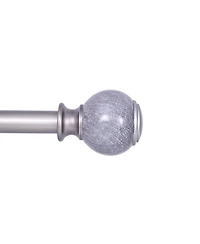 Kenney Noah 1" Premium Decorative Window Curtain Rod 36-66" Pewter