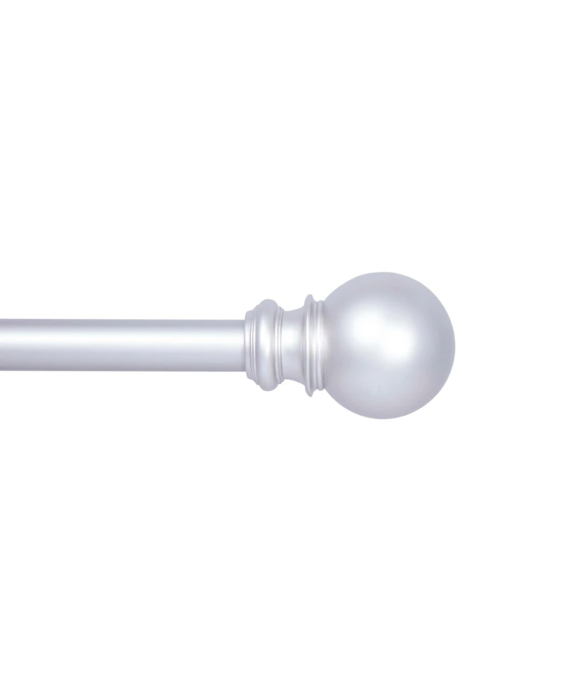 Kenney Bryce Decorative Curtain Rod with Finials for Medium to Large Windows – Stylish Satin Nickel Design