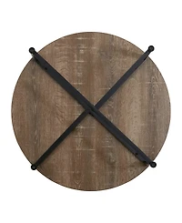 Household Essential Round Coffee Table With Frame