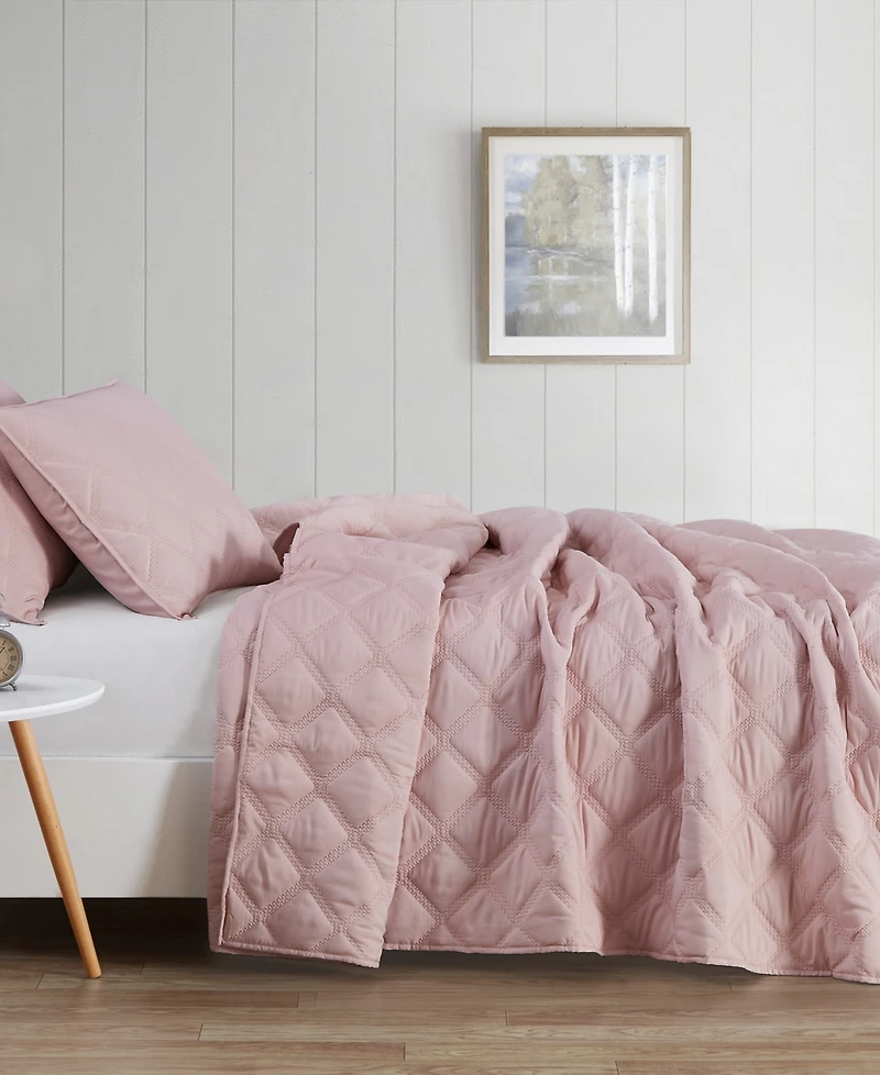 Truly Soft Everyday 3D Puff 3-Pc. Quilt Set, Full/Queen