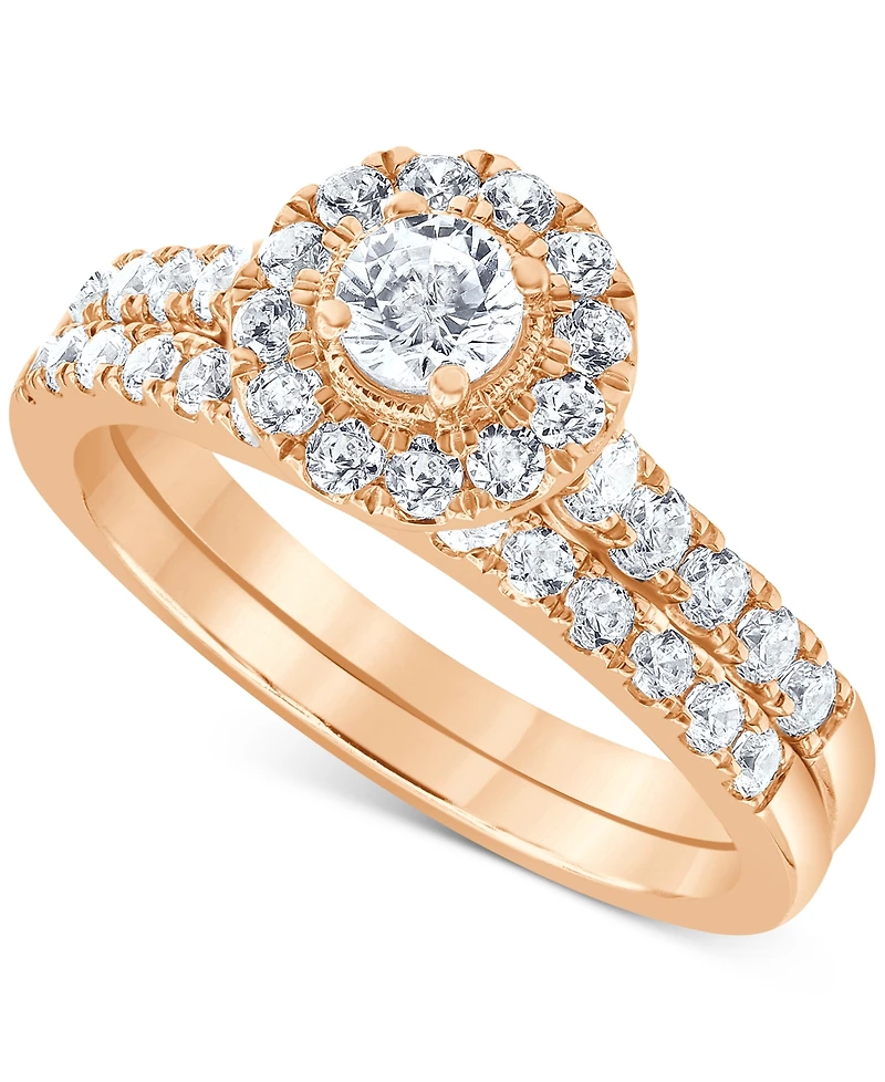 Diamond Halo Bridal Set (1 ct. t.w.) 14k White