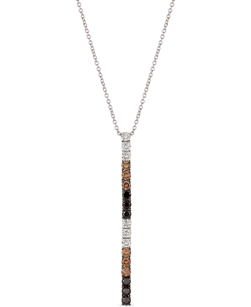 Le Vian Chocolate Layer Cake Blackberry Diamonds, Chocolate Diamonds & Nude Diamonds 18" Pendant Necklace (1 ct. t.w.) in 14k Rose, Yellow or White Go