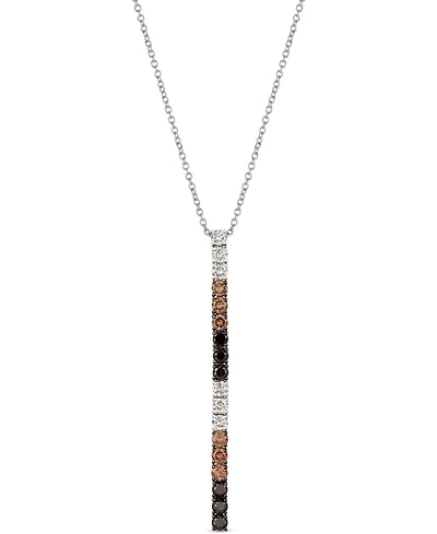 Le Vian Chocolate Layer Cake Blackberry Diamonds, Chocolate Diamonds & Nude Diamonds 18" Pendant Necklace (1 ct. t.w.) in 14k Rose, Yellow or White Go