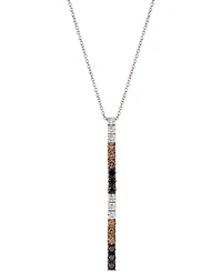 Le Vian Chocolate Layer Cake Blackberry Diamonds, Chocolate Diamonds & Nude Diamonds 18" Pendant Necklace (1 ct. t.w.) in 14k Rose, Yellow or White Go
