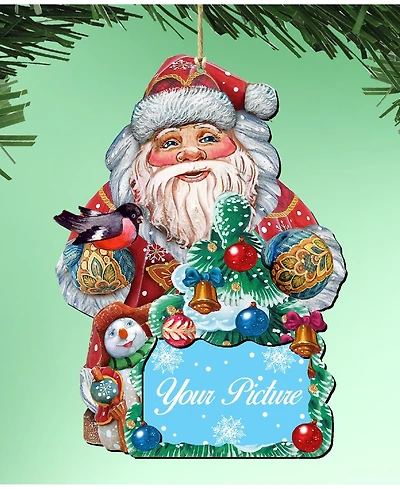 Designocracy Santa Picture Frame Ornament Set of 2