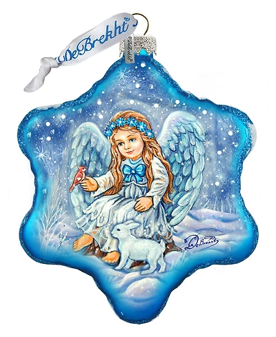 G.DeBrekht Baby Angel with Bunny Holiday Splendor Glass Ornament