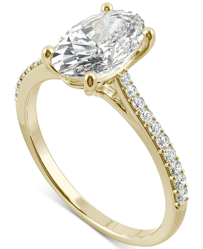Charles & Colvard Moissanite Oval Engagement Ring (2-1/2 ct. t.w. Dew) 14k White Gold or Yellow