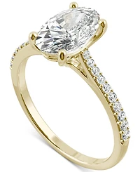 Charles & Colvard Moissanite Oval Engagement Ring (2-1/2 ct. t.w. Dew) 14k White Gold or Yellow