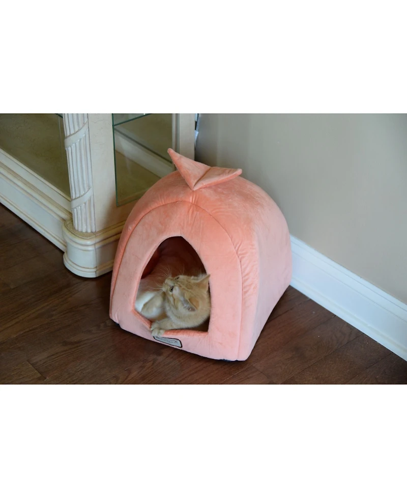 Armarkat Cat Bed Cave Shape, Orange/Ivory, C10HCS/Mb - Silky Soft Plush and Luxurious Velvet