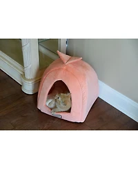 Armarkat Cat Bed Cave Shape, Orange/Ivory, C10HCS/Mb - Silky Soft Plush and Luxurious Velvet