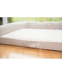 Armarkat D07B Medium Bolstered Pet Bed Cushion With Memory Foam, Ivory & Beige