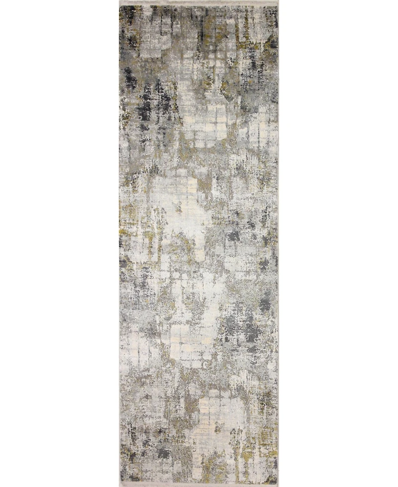 Bashian Charm Cha-03 Gray 2'6" x 8' Runner Rug