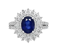 Effy Ruby (1-7/8 ct. t.w.) & Diamond (1/4 Halo Statement Ring 14k White Gold (Also Sapphire and Emerald)