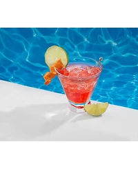 Joyjolt Aqua Vitae Off Base Octagon Martini Glasses, Set of 2