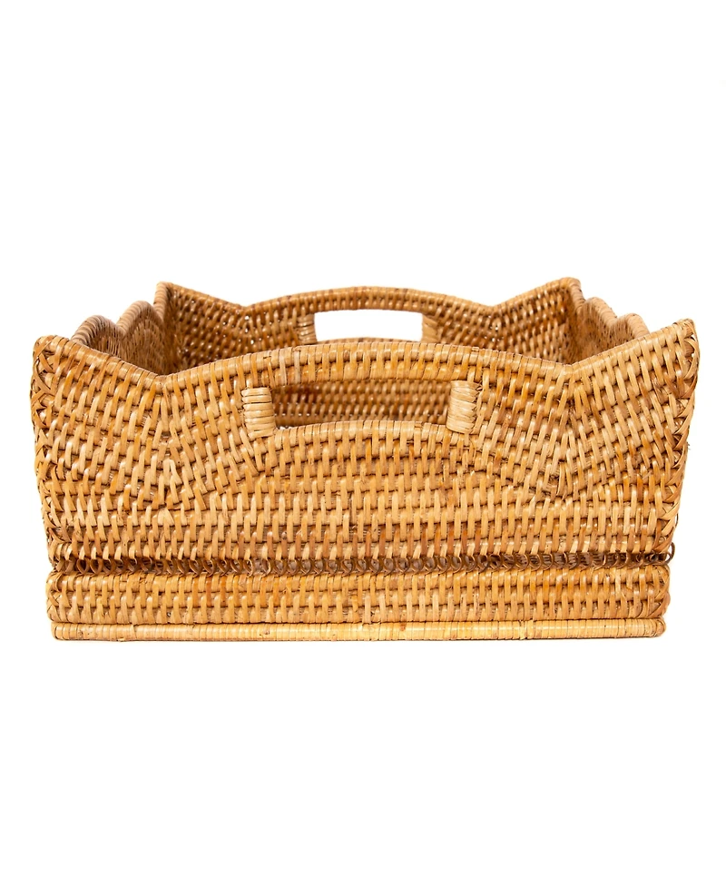 Artifacts Trading Company Rattan Scallop Collection Shelf Basket