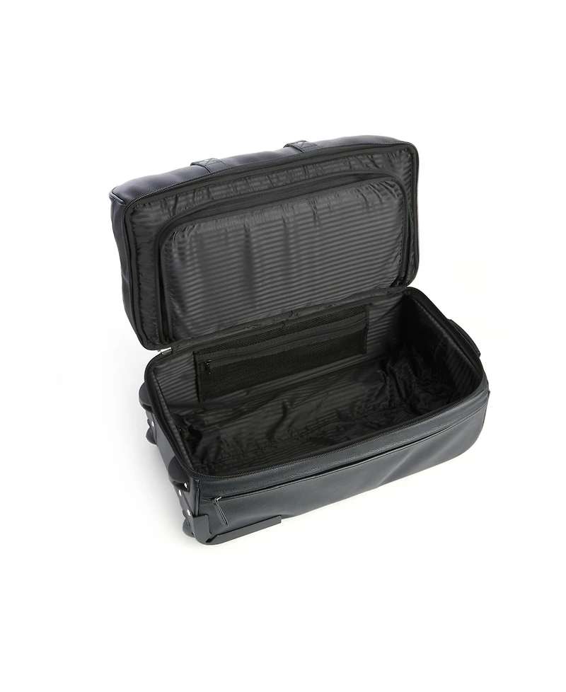 Royce New York Pebbled Leather Rolling Weekender Duffel Bag