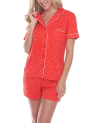 White Mark Short Sleeve Pajama Set