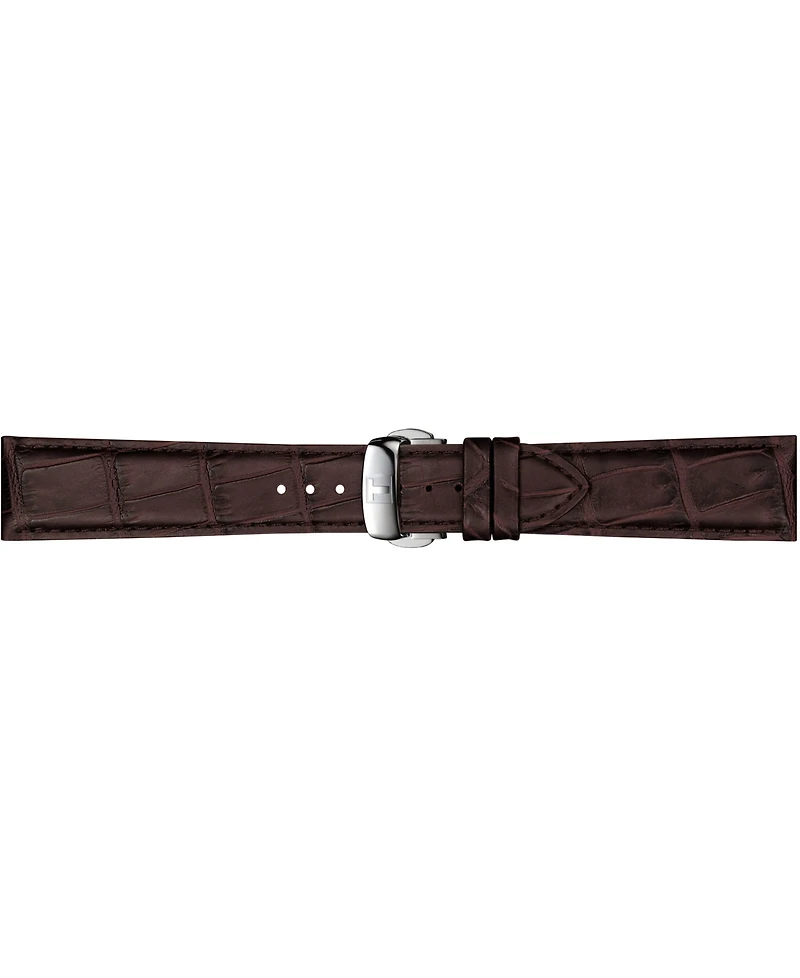 Tissot Men's Swiss Automatic Powermatic 80 Silicium Brown Leather Strap Watch 40mm