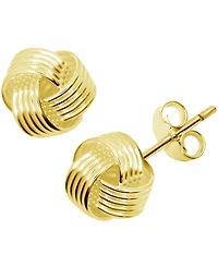 Love Knot Stud Earrings Silver or Gold Plate